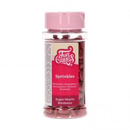 FunCakes Suikerhartjes BORDEAUX 80g POT