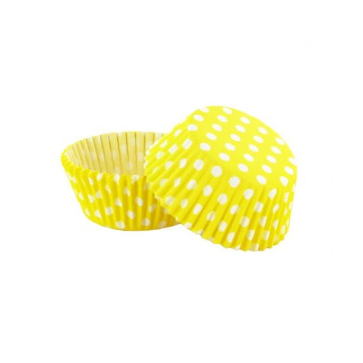 CAISSETTE CUPCAKE JAUNE POIDS BLANC 50 PCES