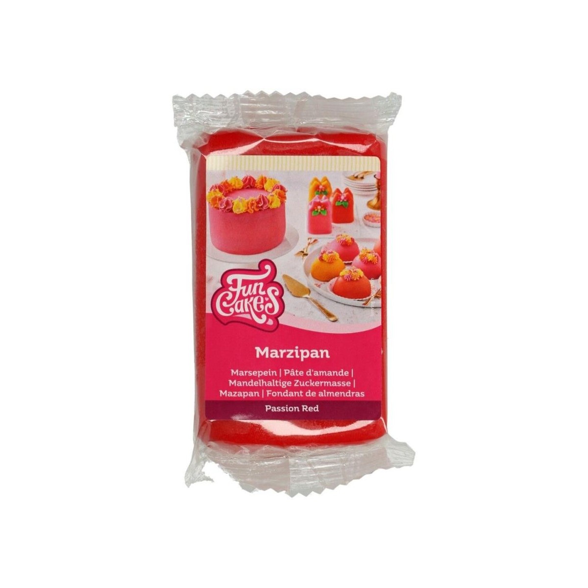 FUNCAKES MASSEPAIN PATE D'AMANDE 20%  ROUGE 250GR