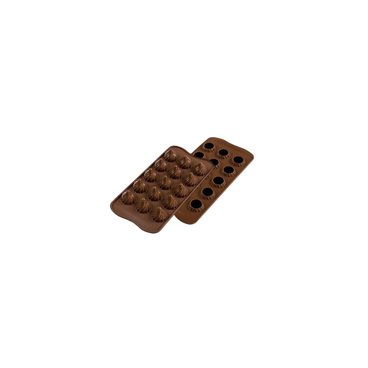 MOULE A PRALINE 3D CHOCO FLAME SCG47 EN SILICONE BRUN