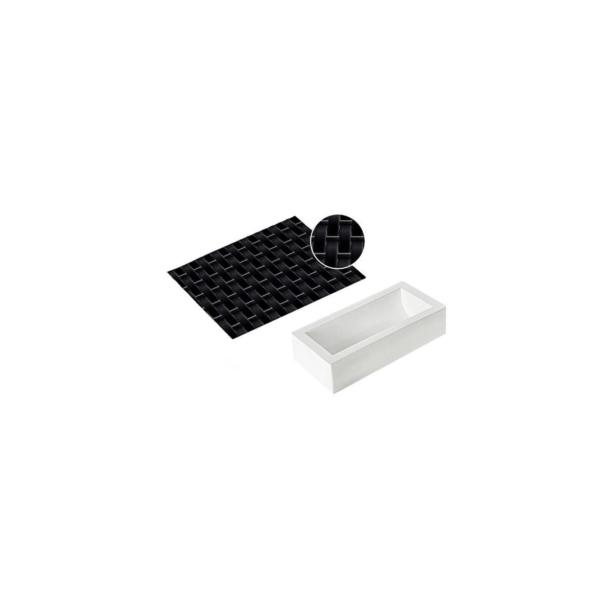 SILIKOMART KIT MOULE BUCHE +TAPIS RELIEF VIENNA-BRRIQUE 250 X 90 H 70MM VOLUME 1300ML