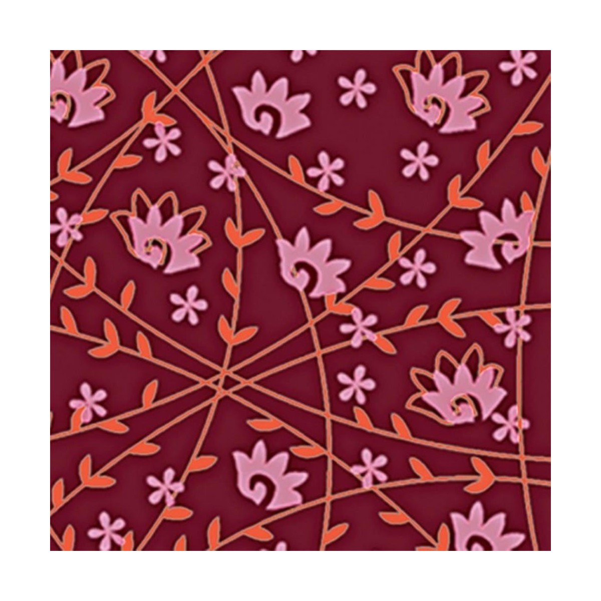 TRANSFER SHEETS 2 COLORS PINK FLOWERS METAL 265X12