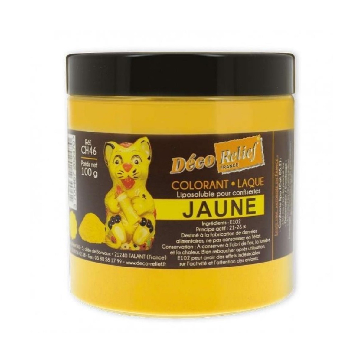 COLORANT LAQUE EN POUDRE POUR CHOCOLAT JAUNE100GR CH 46