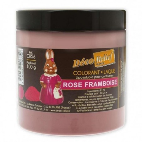 FRAMBOOS ROZE POEDER LAK KLEURSTOF VOOR CHOCOLADE 100GR POT