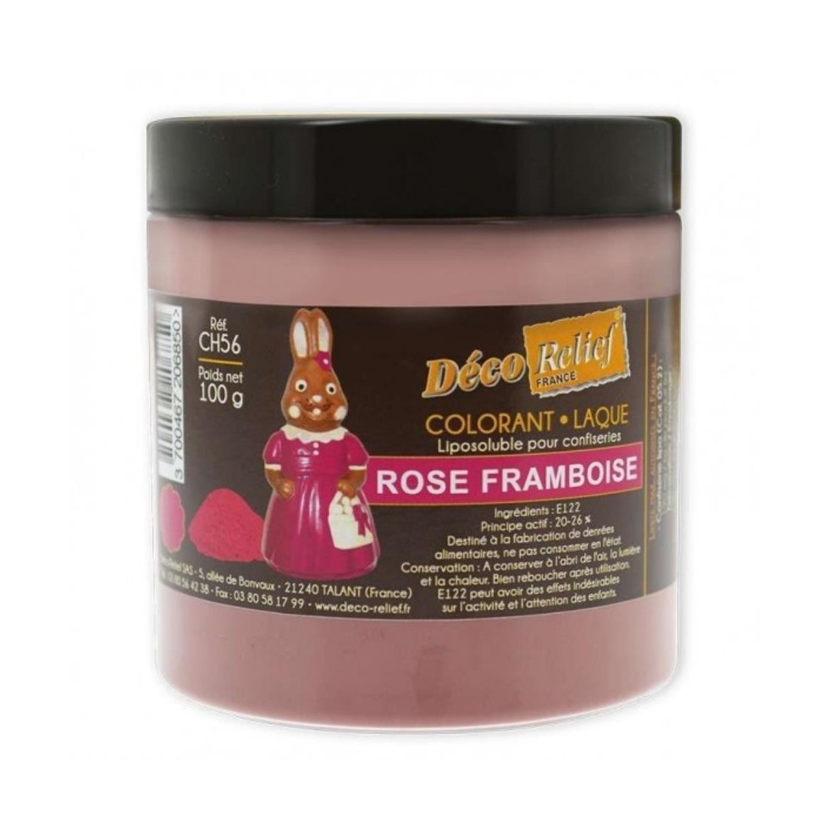 COLORANT LAQUE EN POUDRE POUR CHOCOLAT ROSE FRAMBOISE 100GR CH 56