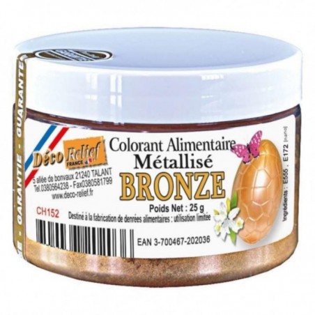 COLORANT ALIMENTAIRE EN POUDRE METALISE BRONZE 25GR