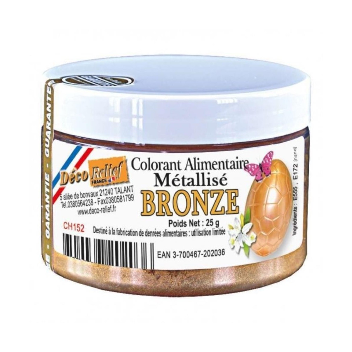 COLORANT ALIMENTAIRE EN POUDRE METALISE BRONZE 25GR