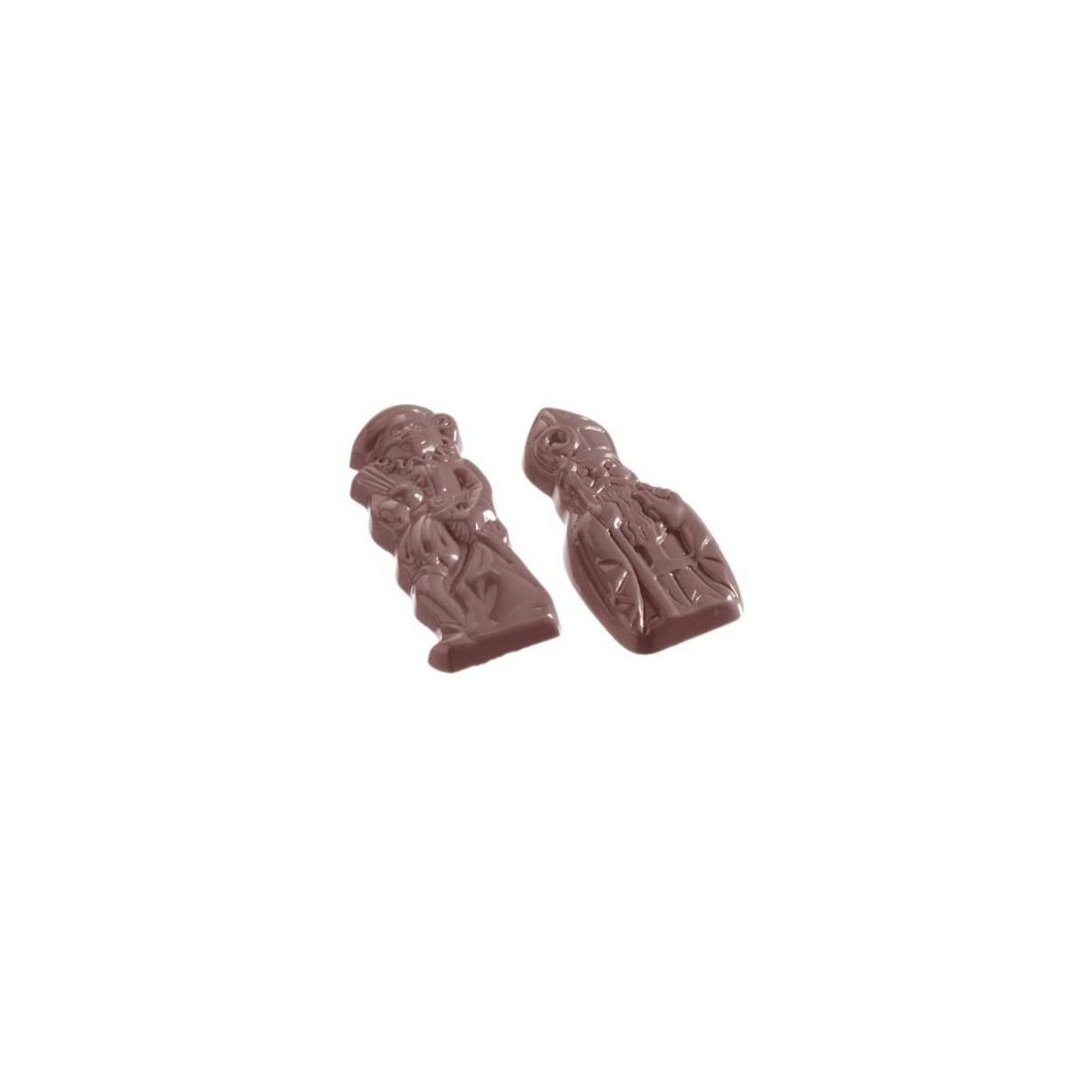 MOULE À CHOCOLAT  ST NICOLAS/PÈRE FOUETARD CW1078 4X3 -- 9.5GR 275X135MM