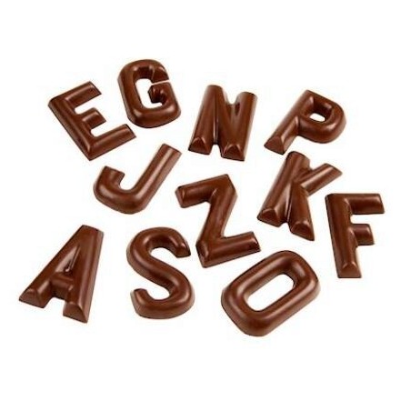 MOULE À CHOCOLAT LETTRES ALPHABET A-Z 26 CW1426 26X1 -- 5GR 275X135MM