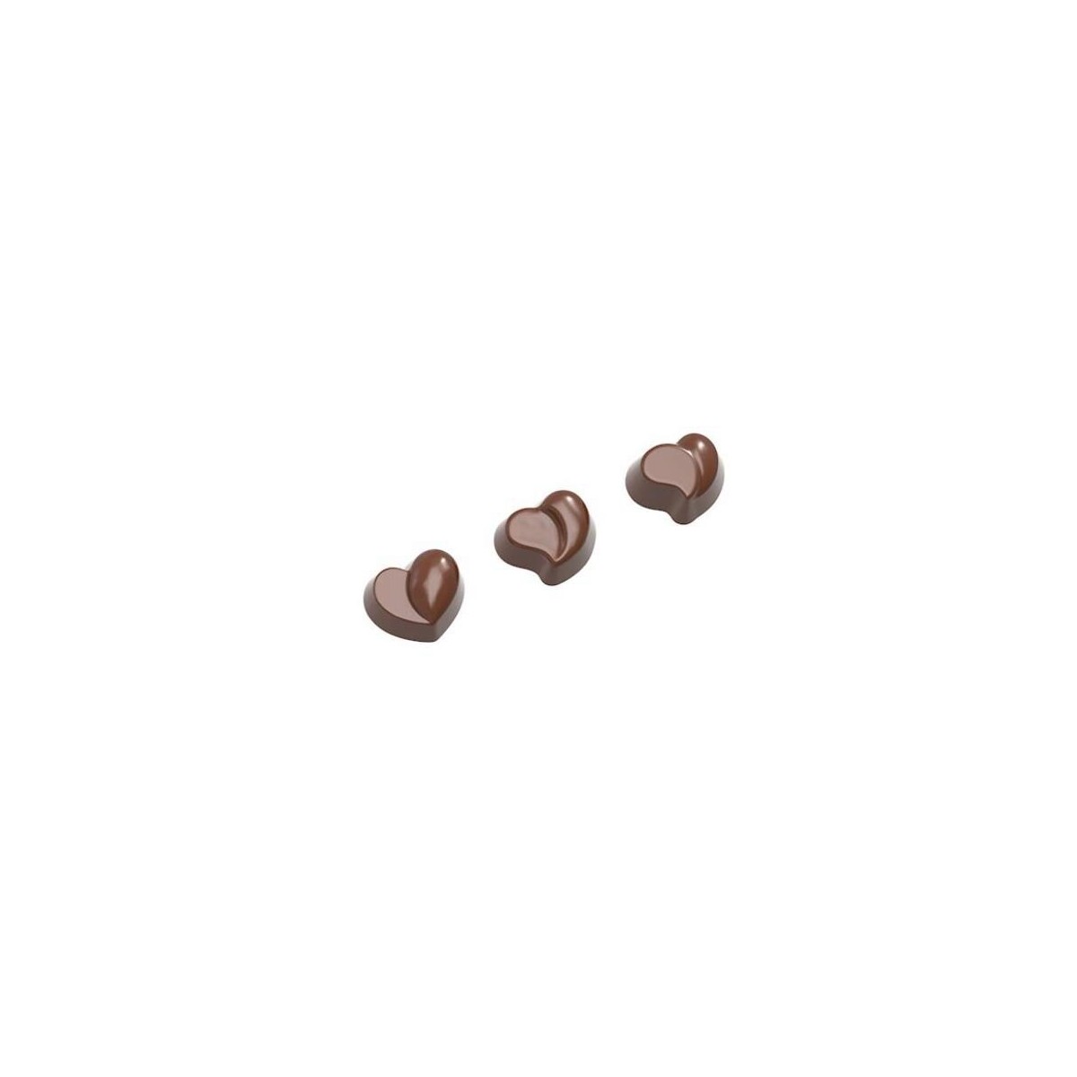 MOULE À CHOCOLAT COEUR MODERNE CW1576 3X7 -- 12GR