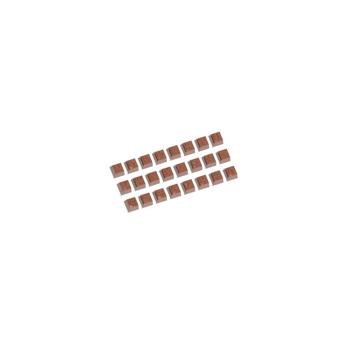 MOULE À CHOCOLAT PARTIE 2 ALPHABET 24 FIG. CW1629 3X8 -- 12GR 275X135MM