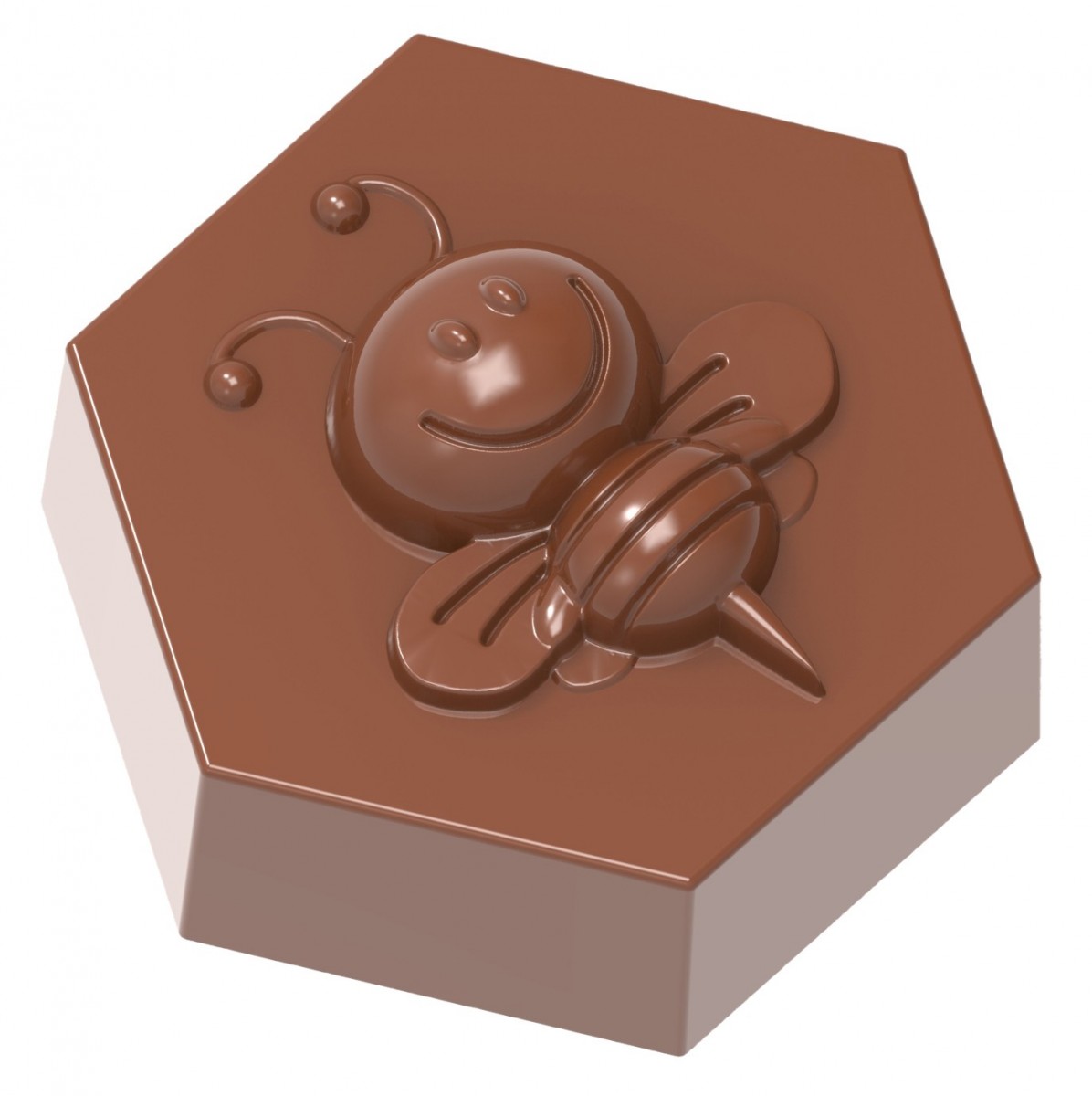 MOULE À CHOCOLAT ABEILLE SUR HEXAGONE CW185813.5X27.5CM  3X7 9,5GR