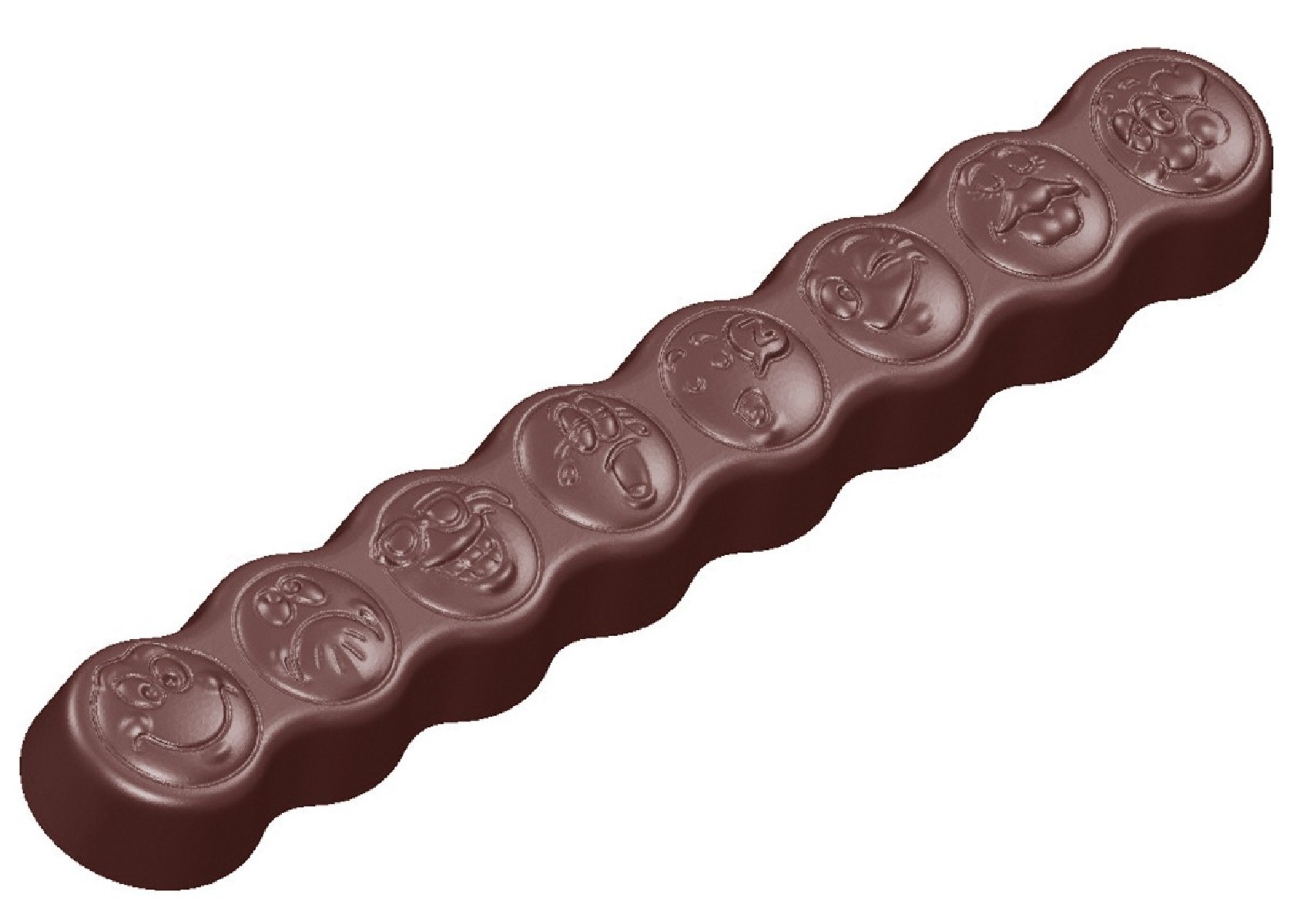 CHOCOLATE MOULD SMILEY BAR 8 FACE CW159013.5X27.5CM 1X3 94GR