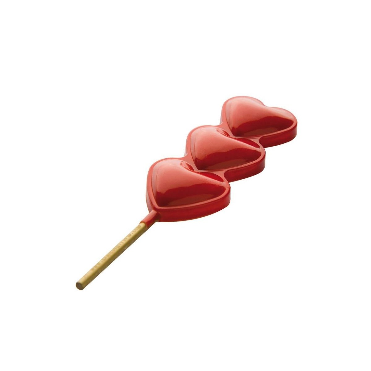 CHOCOLATE MOULD LOLLIPOP 3 HEARTS CF1103 17.5X27.5CM  1X6 21GR