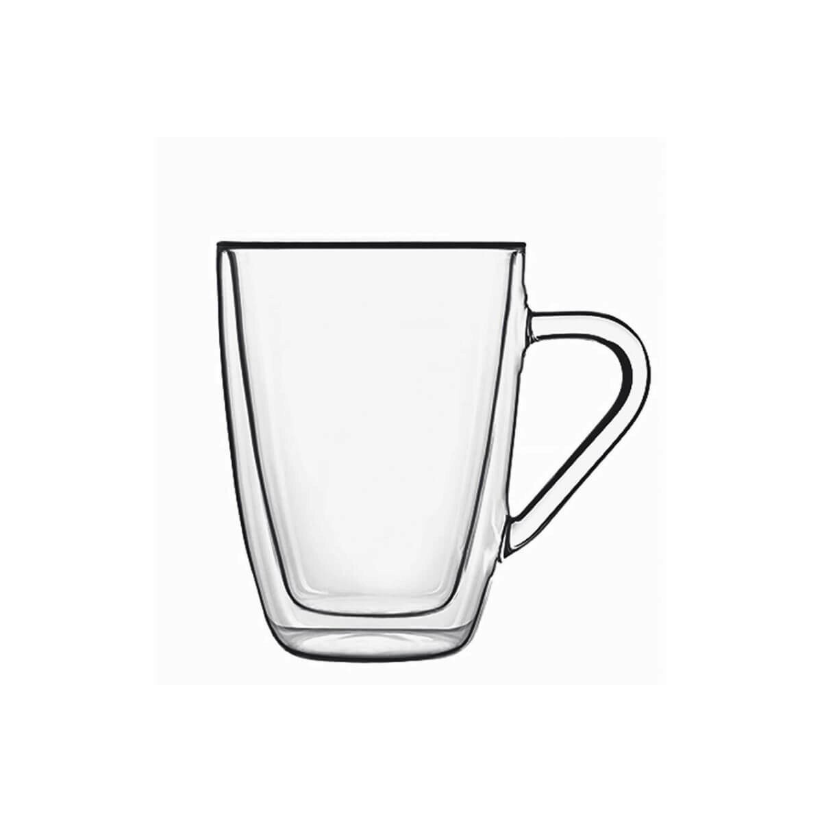 BORMIOLI GLAS MUG MET DUBBEL PIETEN 32CLSET VAN 2