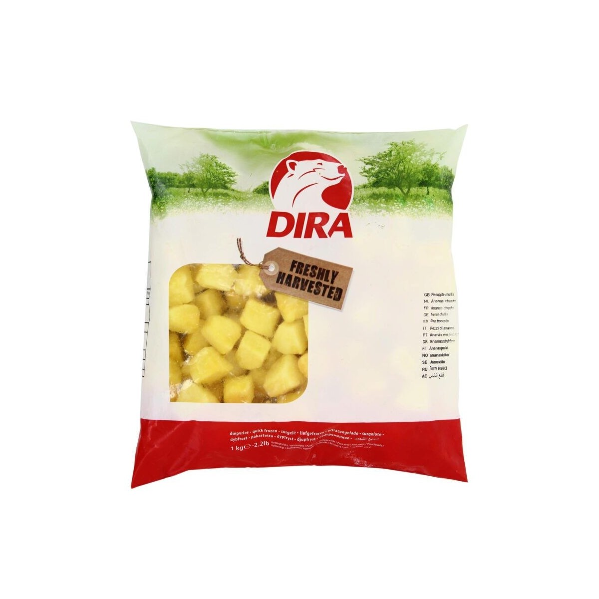 DIRAFROST PINEAPPLE CHUNKS 5 X 1KG KG