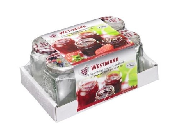 SET VAN 6 JAM POTJES 191ML IN GLAS 58MM WESTMARKSET