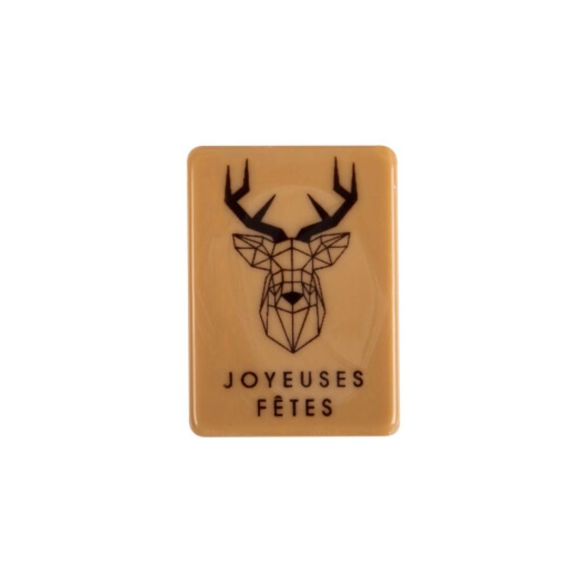 + 14879 PLAQUETTE JOYEUSES FÊTES CARAMEL 2,8 CM X 4 CM 120 PCESS/CD