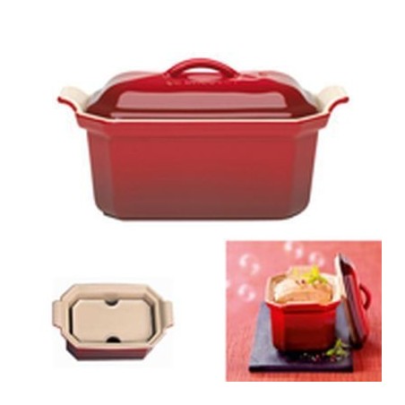 +LE CREUSET TERRINE FOIE GRAS CERISE 0.6 A/PRESSE