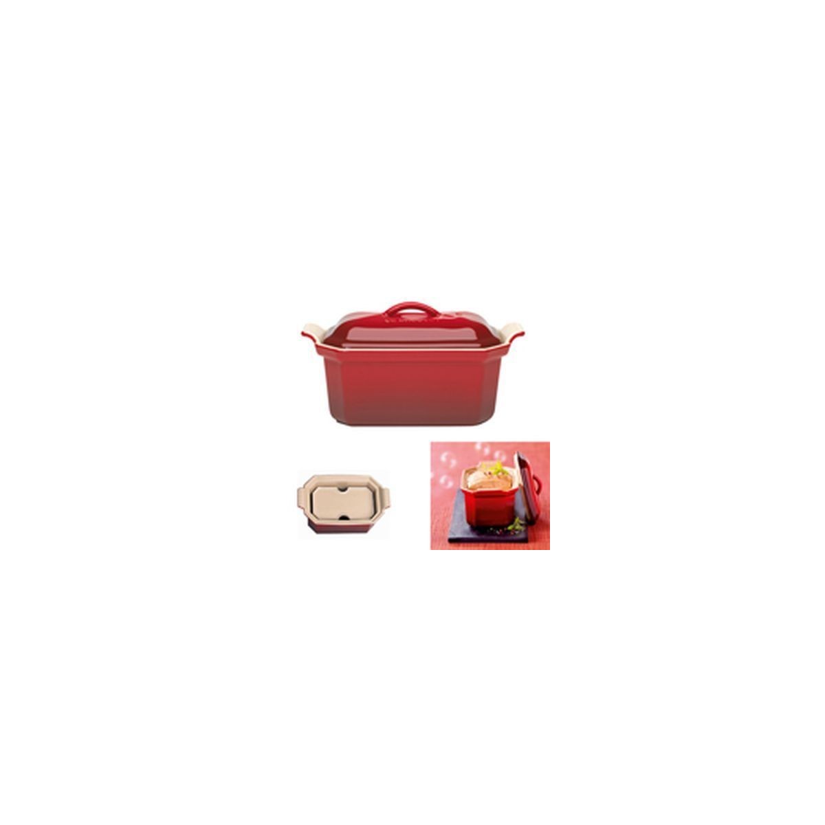 +LE CREUSET TERRINE FOIE GRAS CERISE 0.6 A/PRESSE