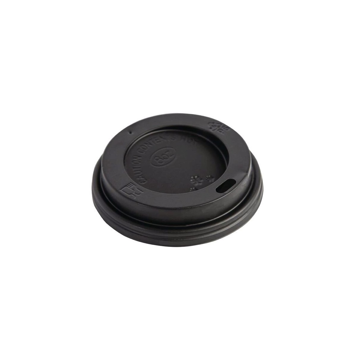 COUVERCLE NOIR GOBELET A CAFE PLAT POUR 8OZ-230ML 100 PCES