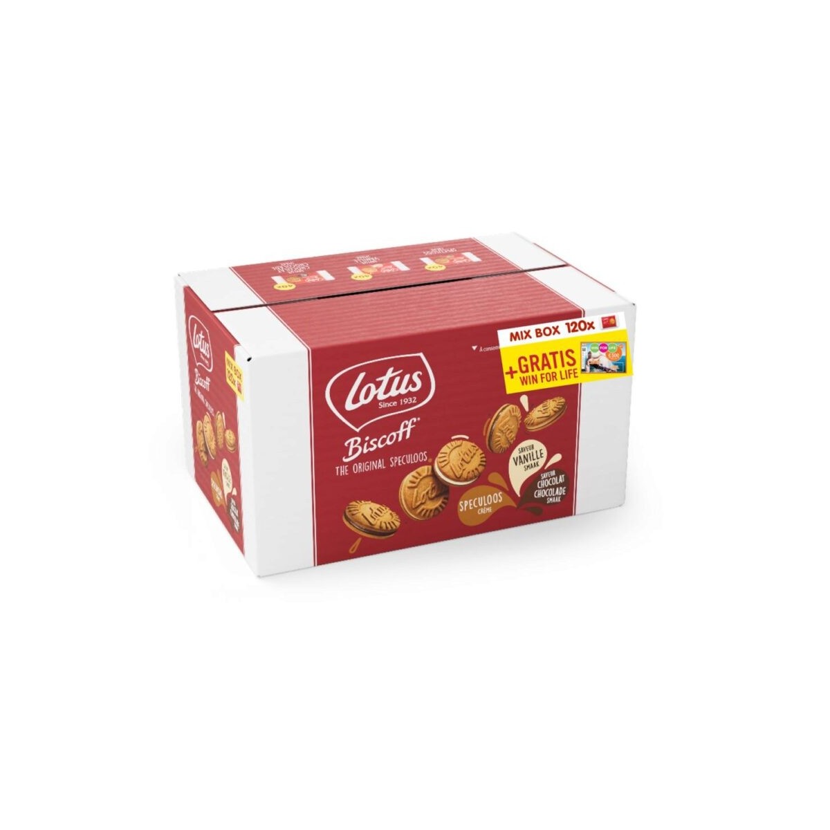 + LOTUS SPECULOOS BISCUIT FOURRÉ 3 GOUTS EMBALLAGE  INDIVIDUEL 120 PIÈCES