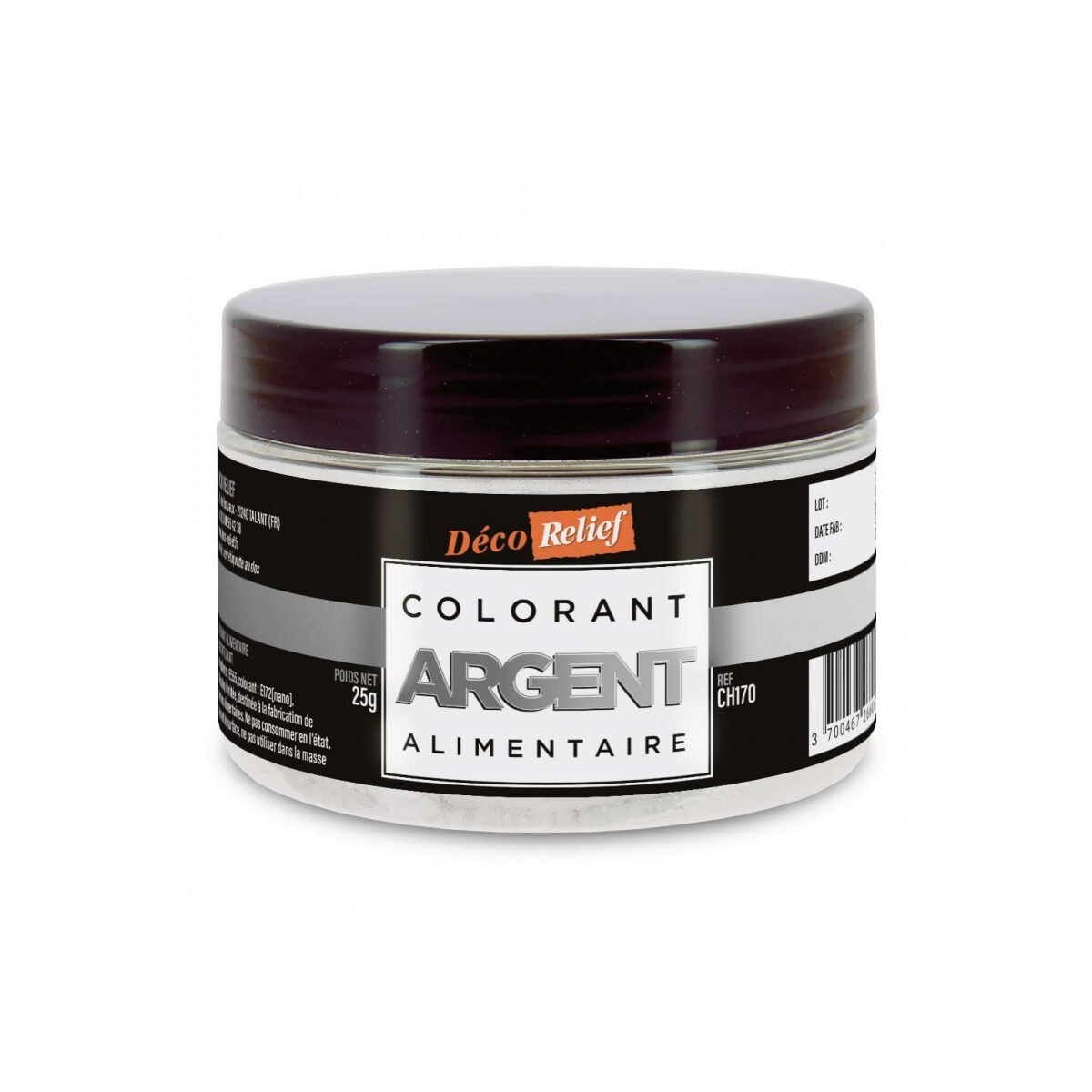 COLORANT ALIMENTAIRE ARGENT EN POUDRE  25GR