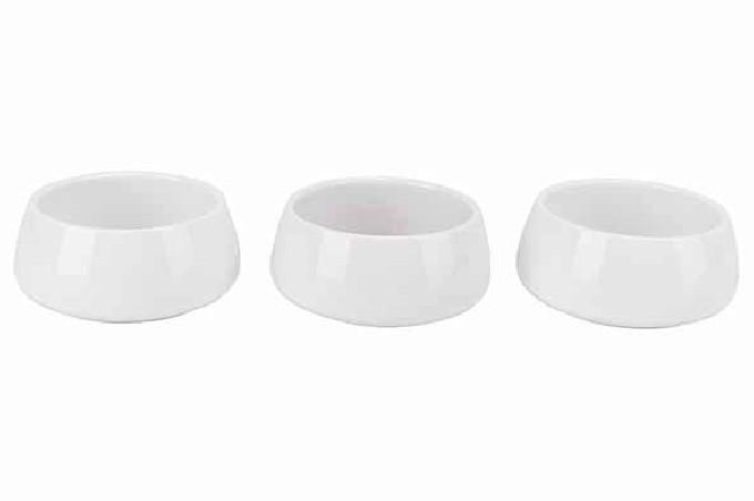 C&T TORRES SET 3 COUPELLES BOLS BLANC 9XH4CM PORCELAINE EMPILABLE