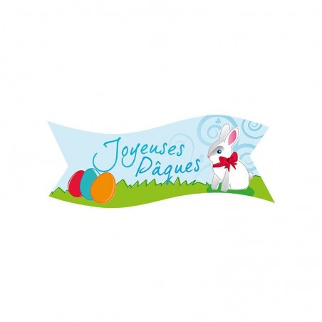 1069659 JOYEUSES PAQUES BANDEROLE AZYME  90X40MM 24PC