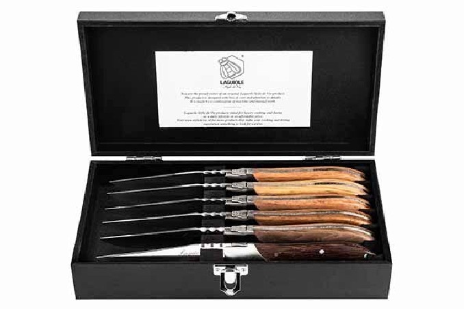 LAGUIOLE LUXURY LINE STEAKMES SET6 MIXED WOOD