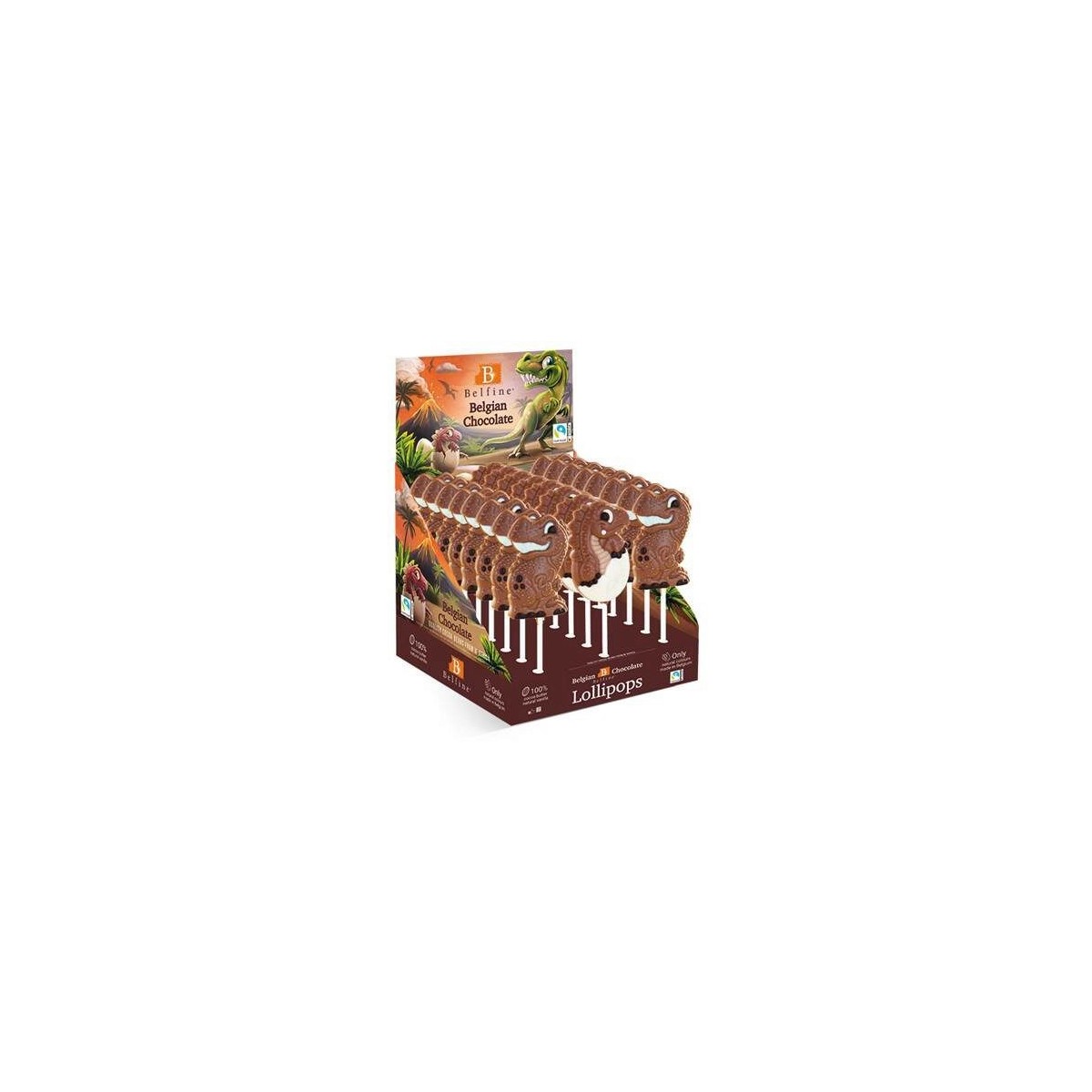 SUCETTES EN CHOCOLAT DINOS LAIT 24 X 35GRDISPLAY