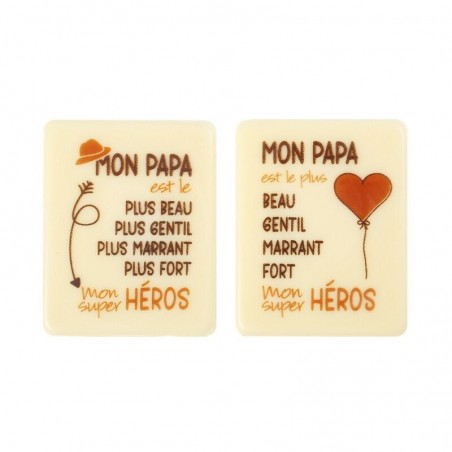 2011046 PLAQUETTE  MON PAPA EST ...  5X4CM 75PCS