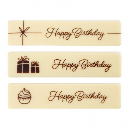 2067004 PLAQUETTE HAPPY BIRTHDAY 10X2,2CM 60PCS S/CDE