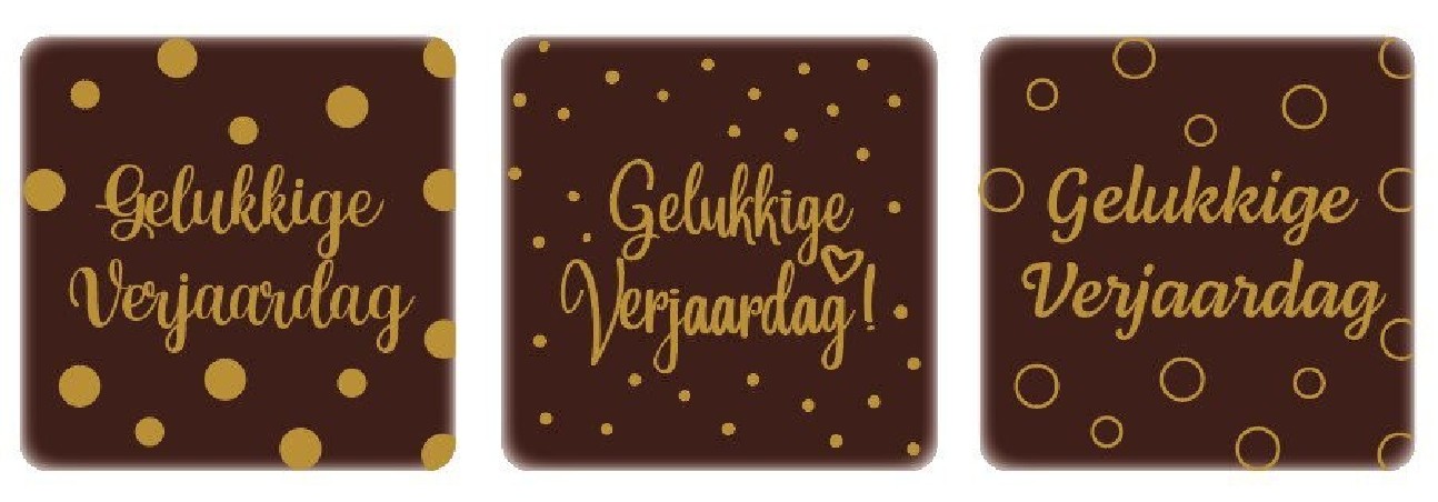 2067006 CARRÉ GELUKKIGE VERJAARDAG 5X5CM 75PCS S/CDE