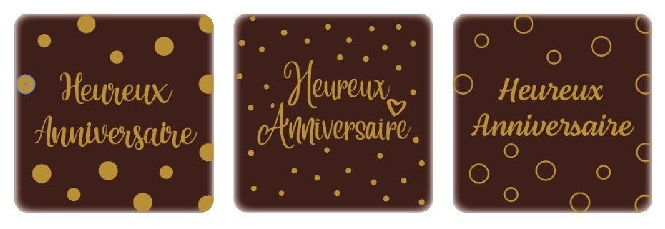 2067007 CARRÉ HEUREUX ANNIVERSAIRE 5X5CM 75PCS