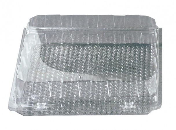 PATIPACK SQUARE PASTRY BOX 10X10X5CM VENTILATED HINGED LID 405PCS 