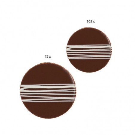 1034368 DISQUE CHOCOLAT NOIR AVEC LIGNE BLANCHE 30/38MM 177 PCES