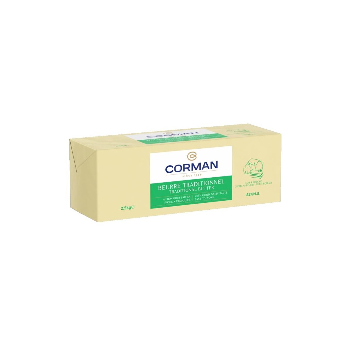 RUPTURE ? CORMAN BEURRE TRADITIONNEL BRIOCHE  & CAKE  4X2,5KG 269532-20665601