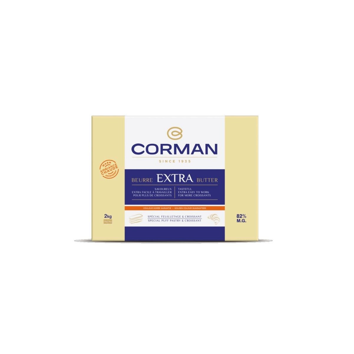 CORMAN BEURRE EXTRA 82% AMBIANCE CHAUDE FEUILL. & CROISSANT 5 X 2 KG 26850901