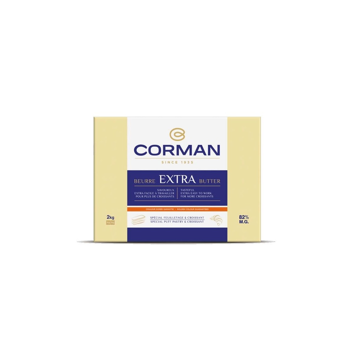CORMAN BEURRE EXTRA 82% FEUILLETAGE & CROISSANT  CAROTENE 5 X 2KG 0029093 - 26851001