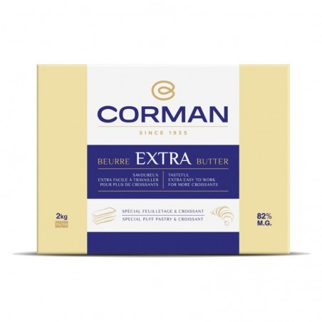 CORMAN BUTTER EXTRA 82% PUFF PASTRY & CROISSANT NEUTRAL 5 X 2KG 0029125 - 29777501  KG