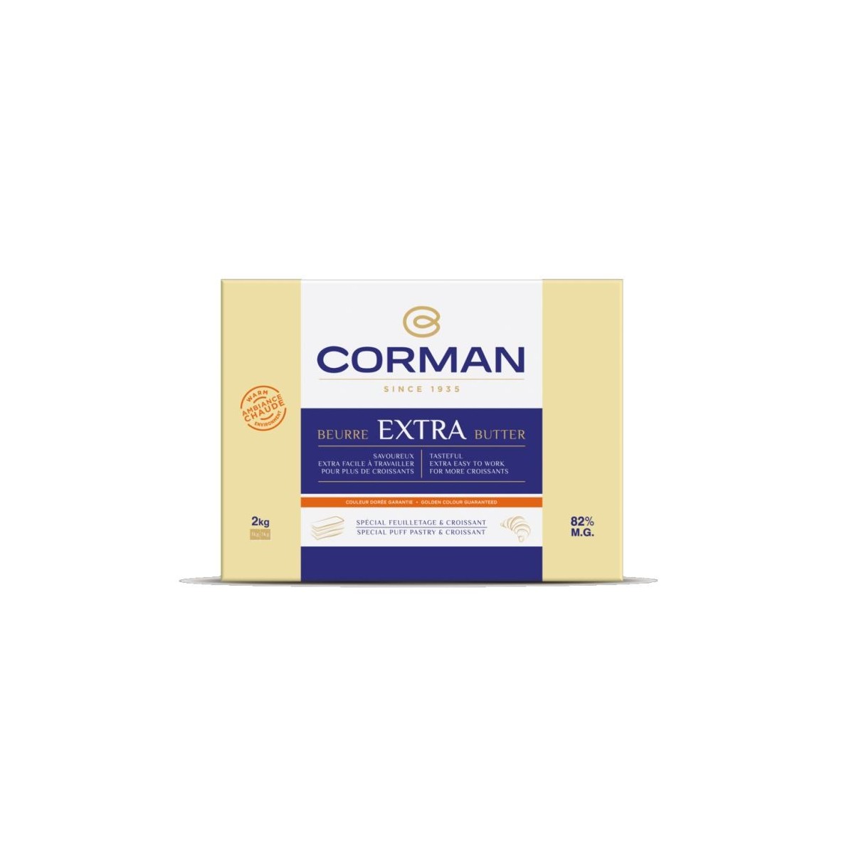 RUPTURE-2025 CORMAN BEURRE EXTRA 82% AMBIANCE  CHAUDE FEUILL. & CROISSANT 5 X 2 KG 26850901