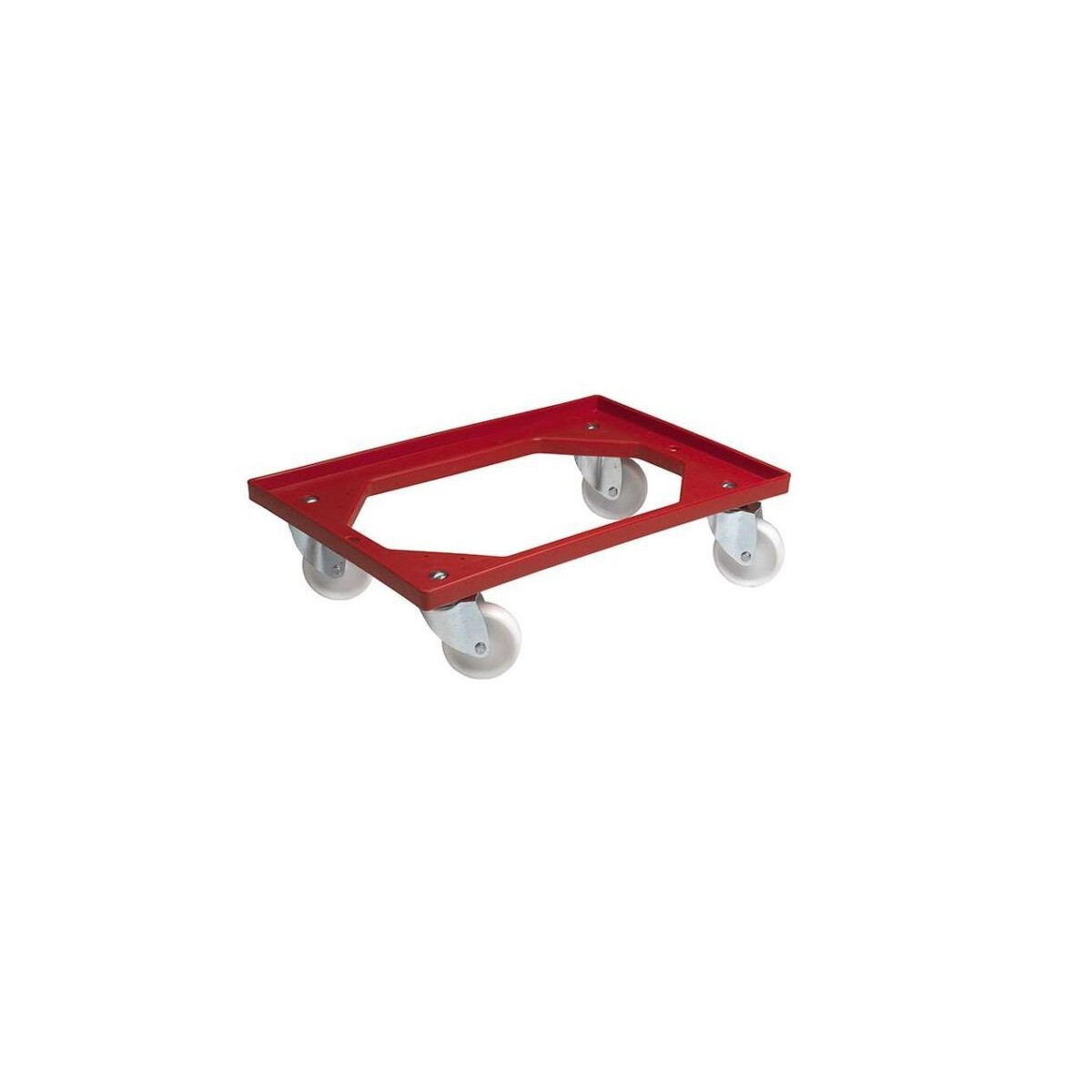 CHARIOT DOLLY ROUGE 60X40 ROUES POLYAMIDESFOURCHE GALVA