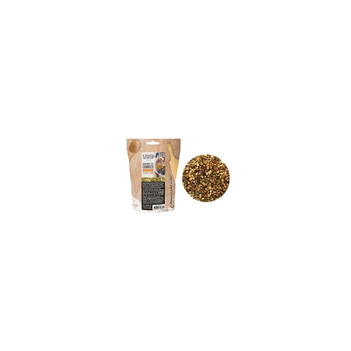 PATISDECOR CARAMELISED PUMPKIN SEED CHIPS 120GR