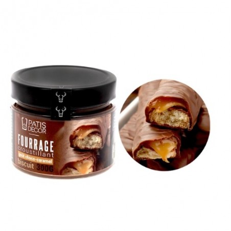 PATISDECOR KROKANTE CHOCOLADE KARAMEL BISCUITVULLING 300GR