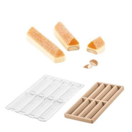 SILIKOMART MOULE A PRALINES TRITAN CH016 KIT BAR TRONCO 12X2,5XH1CM + ICHB01 MOULE SILICONE