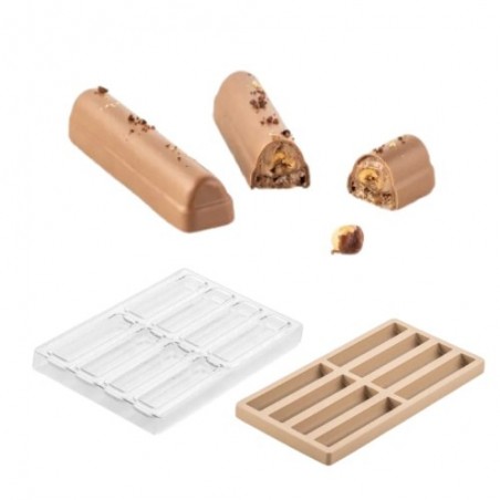 SILIKOMART MOULE A PRALINES TRITAN CH016 KIT BAR VOLTA 12X2,5XH1CM + ICHB02 MOULE SILICONE