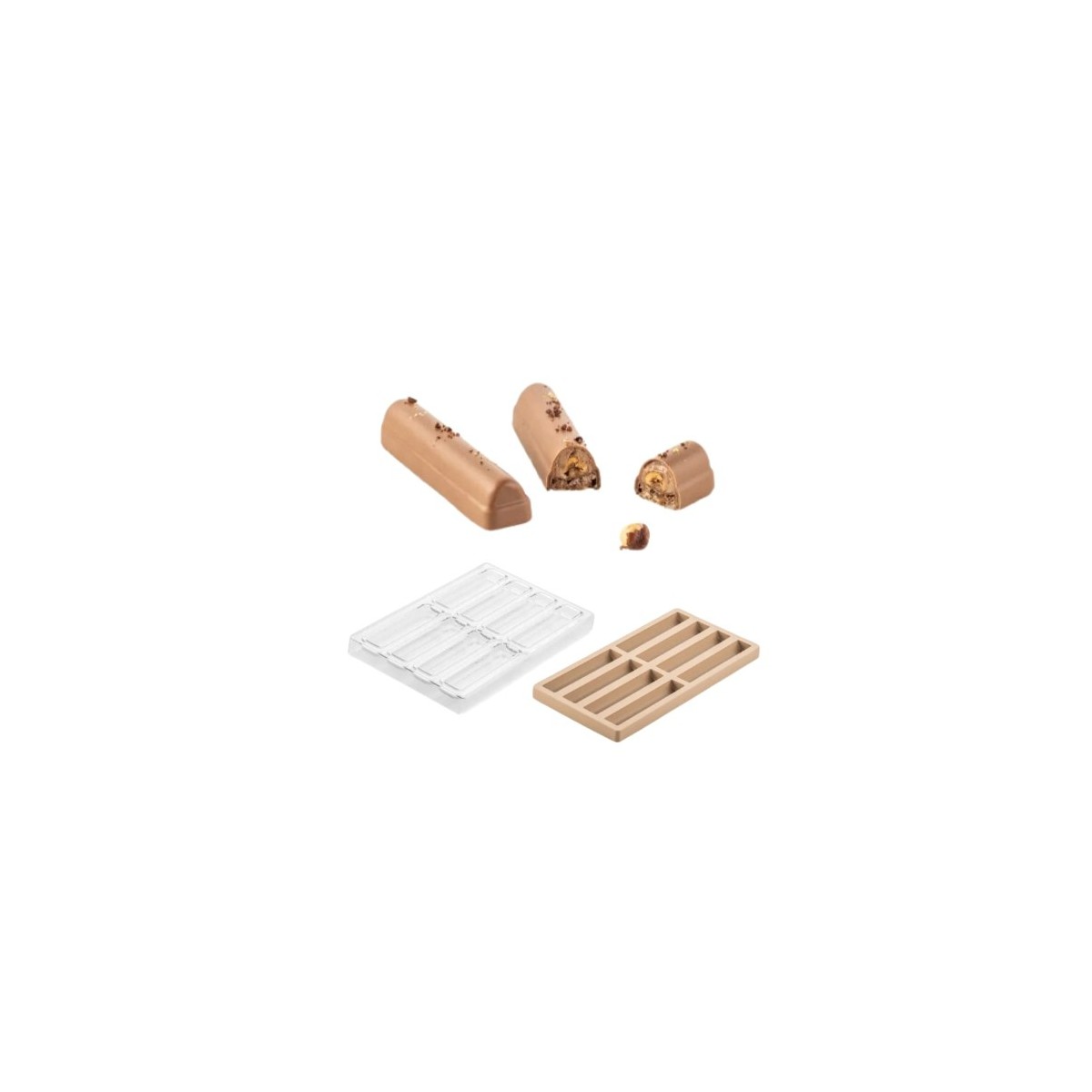 SILIKOMART MOULE A PRALINES TRITAN CH016 KIT BAR VOLTA 12X2,5XH1CM + ICHB02 MOULE SILICONE