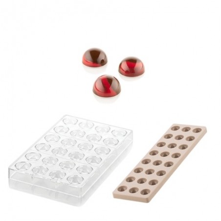 SILIKOMART TRITAN PRALINES MOULD CH013 KIT SEMISFERA 01 + SILICONE MOULD N.24 Ø3,1CM H1,6CM