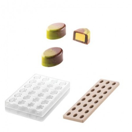 SILIKOMART MOULE A PRALINES TRITAN CH014 KIT OVALE 01 3,3X2,3XH1,5CM + ICH014 MOULE SILICONE